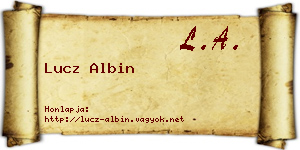Lucz Albin névjegykártya